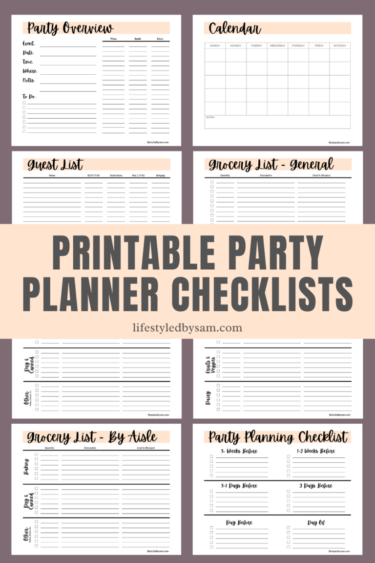 Free Printable Party Planner Checklist – Lifestyled By Sam